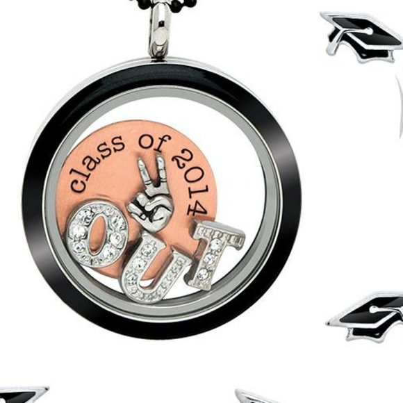 Origami Owl Large Living Locket Solid Black Face - Picture 2 of 2